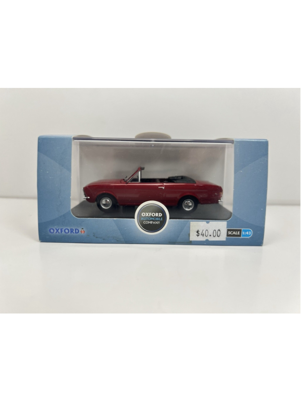 Oxford Diecast 43CCC003 Dragoon Red Ford Cortina Crayford Open Top 1:43 O Gauge